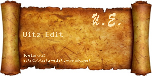 Uitz Edit névjegykártya